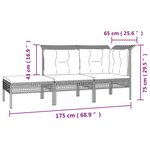 vidaXL Salon de jardin 11 Pièces avec coussins Gris Résine tressée