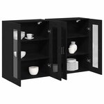 vidaXL Cabinets muraux 2 Pièces Chêne noir 69 5 x 34 x 90 cm