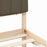 vidaXL Cadre de lit avec tête de lit rembourrée Taupe 140 x 190 cm