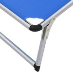 vidaXL Chaise longue pliable avec toit Aluminium et textilène Bleu