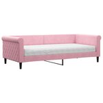 vidaXL Lit de jour avec matelas rose 90x200 cm velours