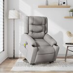 vidaXL Fauteuil de massage inclinable gris nuage tissu