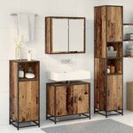 vidaXL Ensemble de mobilier de salle de bain 3 Pièces Bois Ancien
