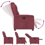 vidaXL Fauteuil inclinable électrique Rouge bordeaux Tissu