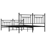 vidaXL Cadre de lit métal sans matelas avec pied de lit noir 183x213cm