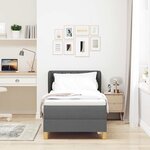 vidaXL Lit à ressorts avec matelas Gris foncé 80 x 200 cm tissu