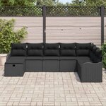 vidaXL Ensemble de Canapés avec coussin avec stockage Noir polyrotin