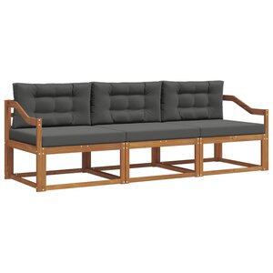 vidaXL Ensemble de canapés d'extérieur 3 pc Naturel et Anthracite