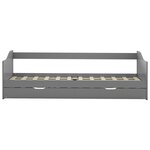 vidaXL Cadre de lit extensible Gris Bois de pin 90x200 cm