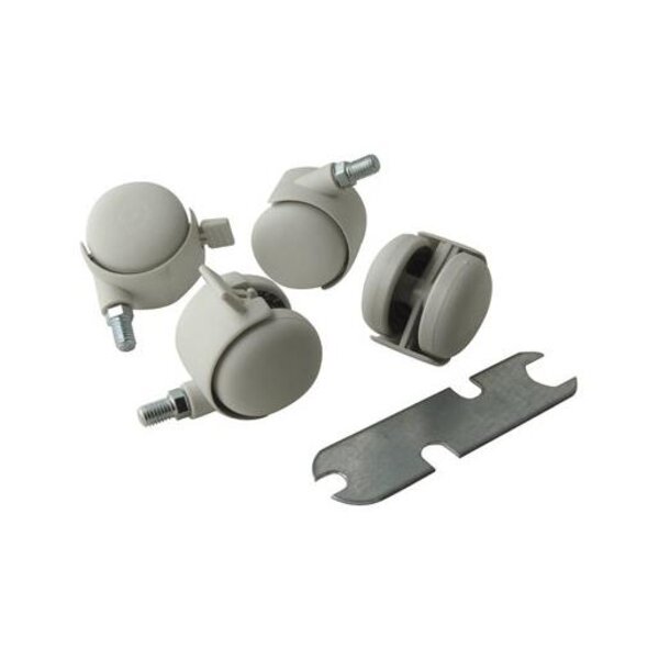 Lot de 4 Roulettes les fichiers à tiroir et stands Valrex coloris gris NOBO