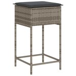 vidaXL Ensemble de bar de jardin 7 Pièces avec coussins gris poly rotin