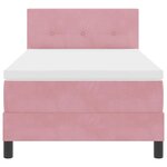 vidaXL Lit à ressort LED avec matelas Rose 80 x 200 cm Velours