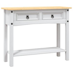 vidaXL Table console Gamme Corona Pin mexicain Blanc 90x34 5x73 cm