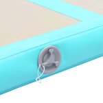 Vidaxl tapis gonflable de gymnastique avec pompe 400x100x10cm pvc vert