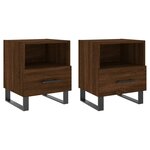 vidaXL Tables de chevet 2 Pièces chêne marron 40x35x47 5 cm