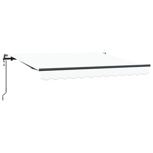 vidaXL Auvent Rétractable Blanc 350 x 200 cm Polyester et Aluminium