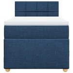 vidaXL Sommier à lattes de lit avec matelas Bleu 90x200 cm Tissu