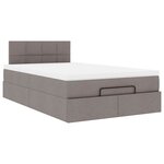 vidaXL Lit ottoman avec matelas et LED Taupe 120x190 cm tissu