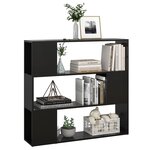 vidaXL Bibliothèque/Séparateur de pièce Noir brillant 100x24x94 cm