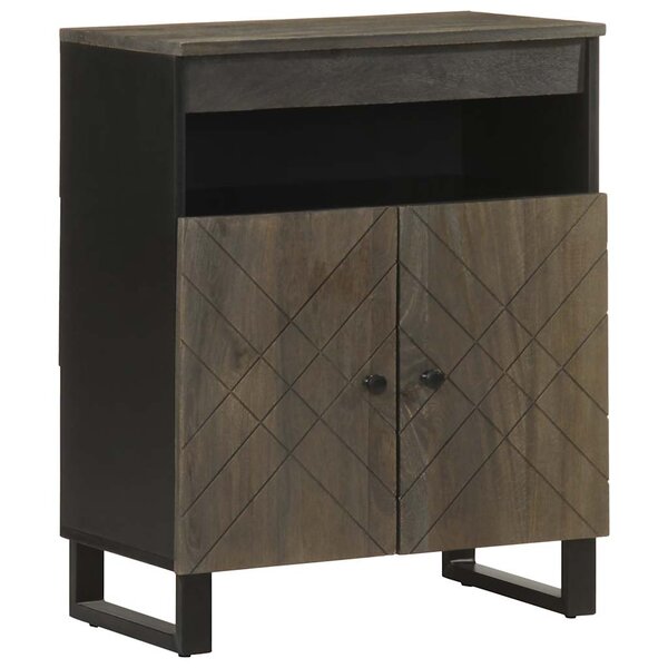 vidaXL Buffet noir 60x33x75 cm bois massif de manguier