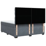 vidaXL Sommier à lattes de lit et matelas Gris foncé 180x200cm Velours