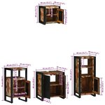 vidaXL Ensemble de mobilier de salle de bain avec étagère 4 Pièces