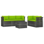 vidaXL Salon palette de jardin 6 Pièces avec coussins Bois de pin massif