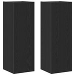 vidaXL Meubles TV Muraux - Set de 2  Chêne Noir  30 5 x 30 x 90 cm  Fabriqué en Bois d'Ingénierie