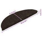 vidaXL Tapis d'escalier auto-adhésifs 5 pièces 56 x 17 x 3 cm Marron foncé Demi-rond