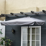 Demi parasol - parasol de balcon 5 entretoises métal dim. 2 3L x 1 3l x 2 49H m polyester haute densité gris