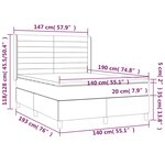 vidaXL Sommier à lattes de lit matelas et LED Noir 140x190 cm Tissu