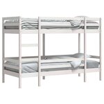 vidaXL Lit superposé sans matelas blanc 75x190 cm bois de pin massif