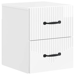 vidaXL Cabinet de chevet mural Blanc brillant 34 5 x 33 x 40 cm