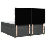 vidaXL Sommier à lattes de lit avec matelas Gris foncé 180x200cm Tissu