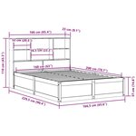 vidaXL Cadre de lit sans matelas cire marron 160x200cm bois pin massif