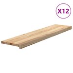 vidaXL Marches d'escalier 12 Pièces non traité bois chêne massif