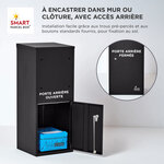 Boîte à colis Large Noir 2 portes Acier galvanisé SMART PARCEL BOX™
