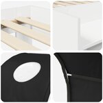 vidaXL Lit avec Tunnel 4 Pièces Blanc et noir Bois d'ingénierie