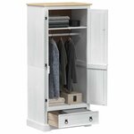 vidaXL Armoires avec tiroir Blanc 76 x 50 x 170 cm Pin massif