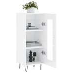 vidaXL Buffet Blanc brillant 34 5x34x90 cm Bois d'ingénierie