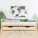 Tiroir de lit 90 x 190 BUDDY - gris clair