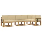 vidaXL Ensemble de canapés d'extérieur 6 pc Blanc et Beige Polyester