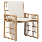 vidaXL Ensemble de meubles d'extérieur 3 Pièces Blanc Naturel et Crème