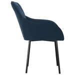 vidaXL Chaises à manger lot de 2 Bleu Velours