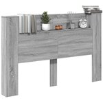 vidaXL Armoire tête de lit avec LED sonoma gris 160x16 5x103 5 cm