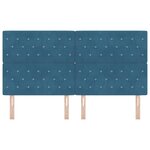 vidaXL Tête de lit avec boutons en cristal tuftée bleu foncé 180 cm velours