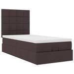 vidaXL Lit ottoman avec matelas marron foncé 90x200 cm tissu
