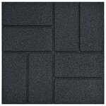 vidaXL Pierre de marchage 6 Pièces Noir 40 5 x 40 5 x 2 cm Caoutchouc