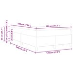 vidaXL Cadre de lit Gris foncé et Blanc 120 x 190 cm Velours