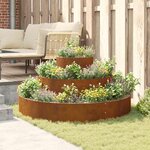 vidaXL Cache-pot de jardin Marron 120 x 120 x 20 cm Acier cuivré